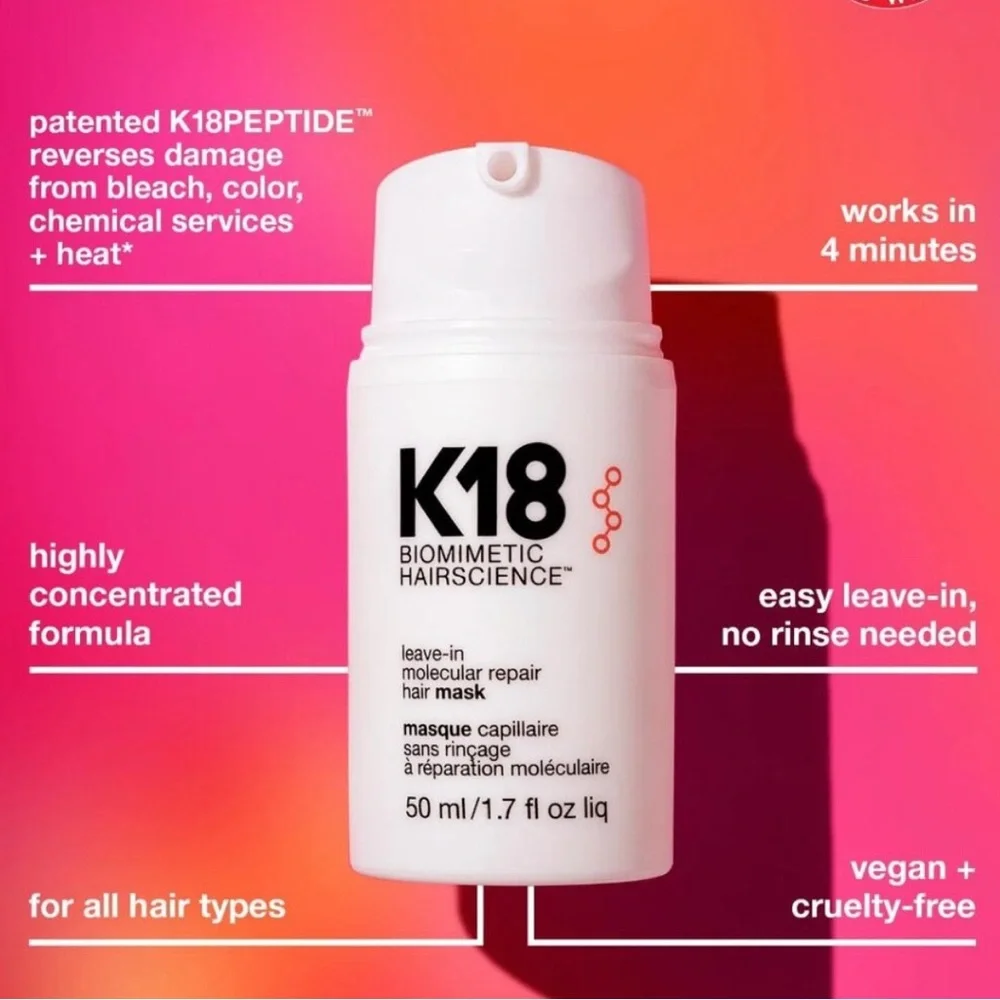 K18 Biomimetic Hairscience Molecular Repair Hair Mask - White
